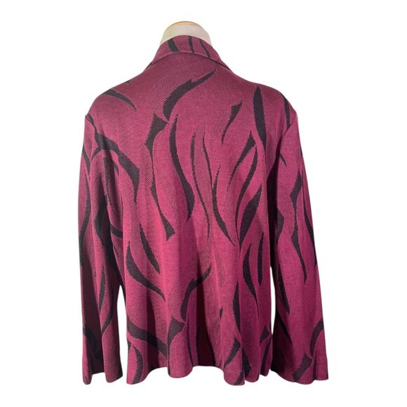 Ming Wang Size XL Purple Black Knit Jacket - Picture 7 of 11